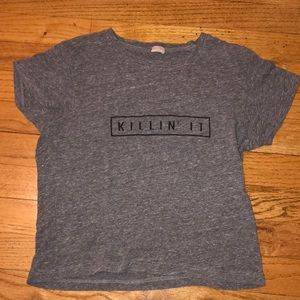 Gray Cropped Shirt